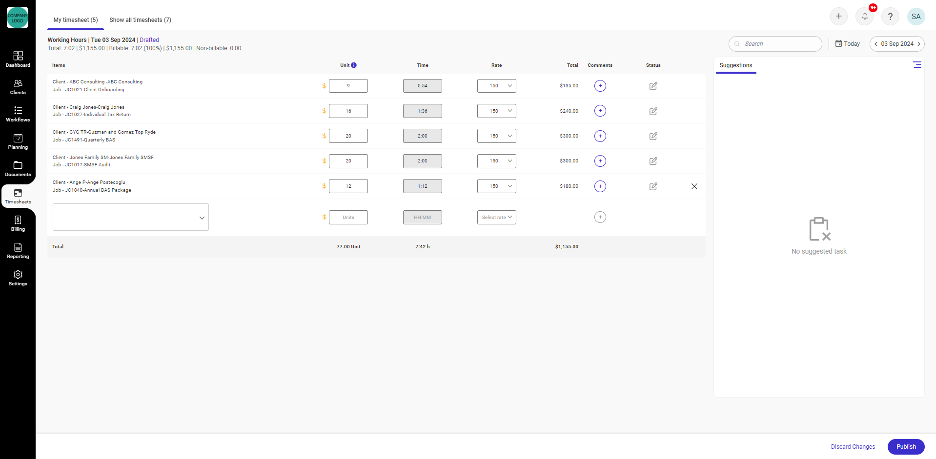 Time and cost tracking